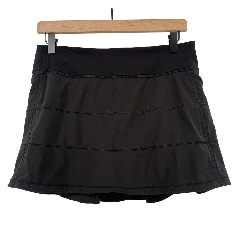 Lululemon‎ Pace Rival Skirt Skort Tall Black Size 6 Pickleball Tennis W8AADT